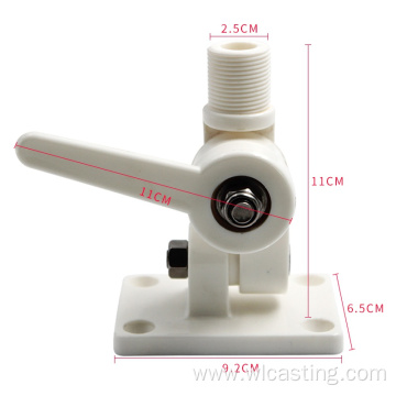 Marine boat antenna, nylon 4-way deck ratchet mounting